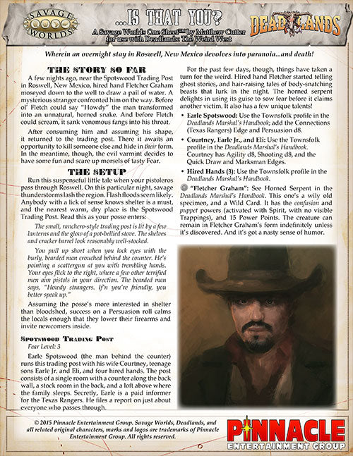 Deadlands: Reloaded One Sheet - ...Is That You?