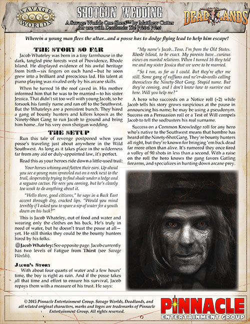 Deadlands: Reloaded One Sheet - Shotgun Wedding