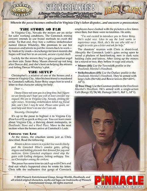Deadlands: Reloaded One Sheet - Strikebreakers
