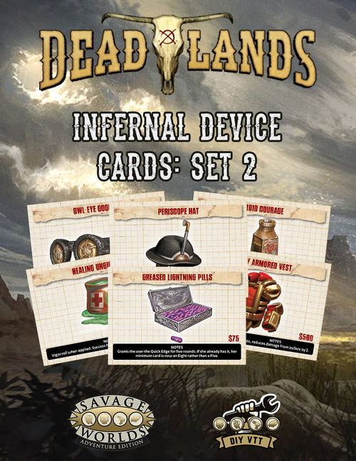 Deadlands: The Weird West Blood Drive - DIY VTT Infernal Device Cards Set 2
