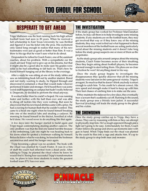 East Texas University - Too Ghoul for School One Sheet (PDF)