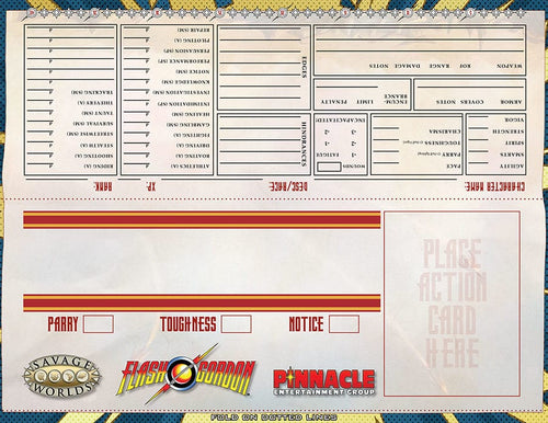 Flash Gordon™ RPG Table Tent Character Sheets (PDF)