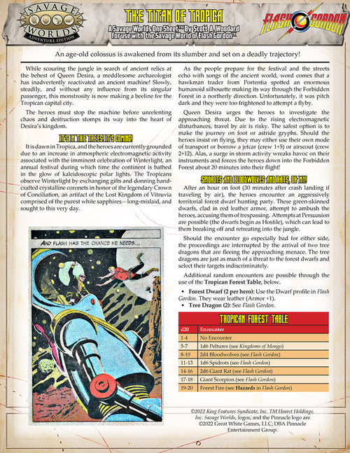 The Titan of Tropica - A Flash Gordon One-Sheet Adventure