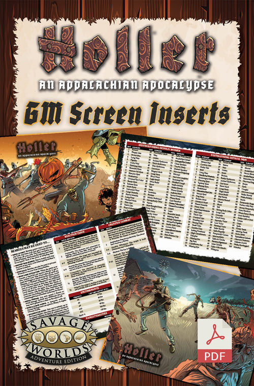 Holler: An Appalachian Apocalypse - GM Screen & Adventure - GM Screen Inserts PDF