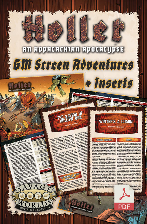 Holler: An Appalachian Apocalypse - GM Screen & Adventure - GM Screen Inserts + Adventure PDFs
