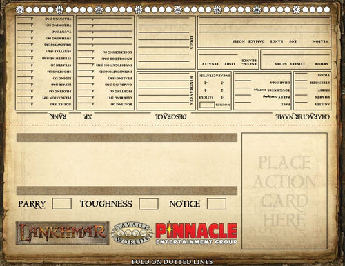 Lankhmar Table Tent Character Sheet PDF
