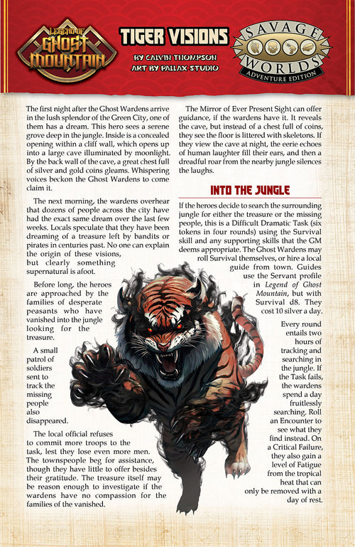 Legend of Ghost Mountain: Tiger Visions One Sheet (PDF)