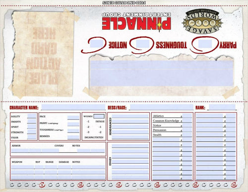 Savage Worlds Table Tent Character Sheet (PDF) SWADE