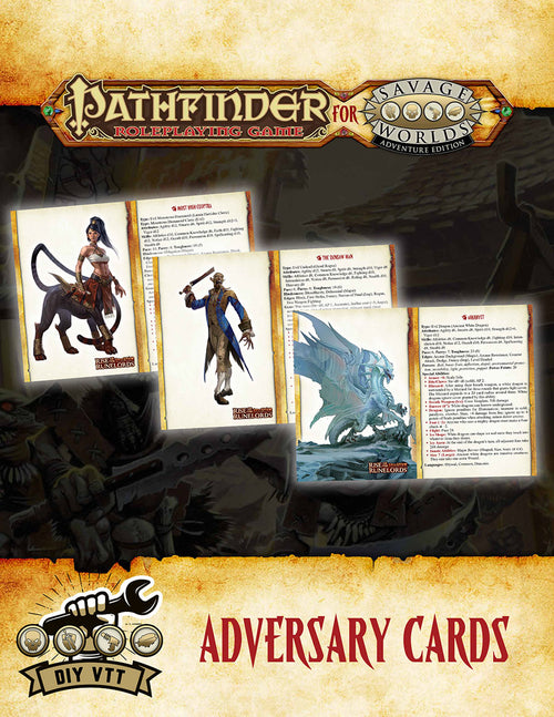Pathfinder® for Savage Worlds Adversary Cards - DIY VTT