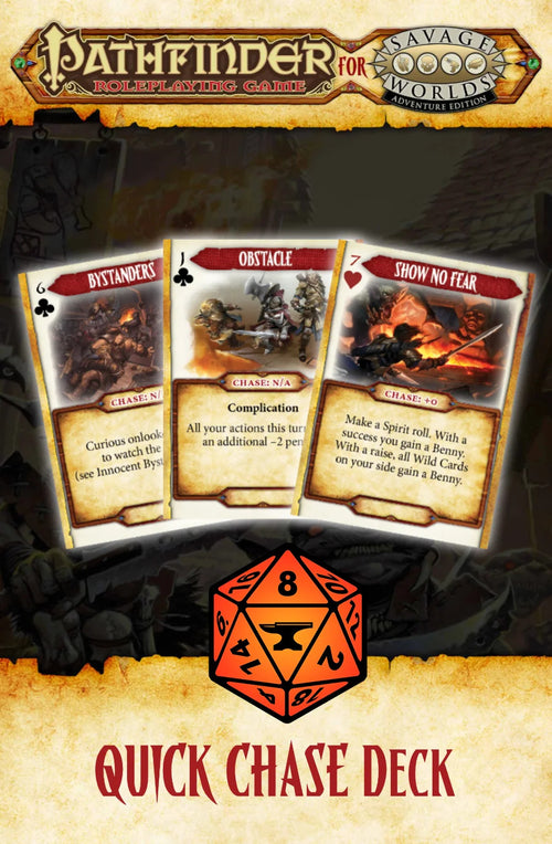 Pathfinder for Savage Worlds Quick Chase deck for Foundry VTT