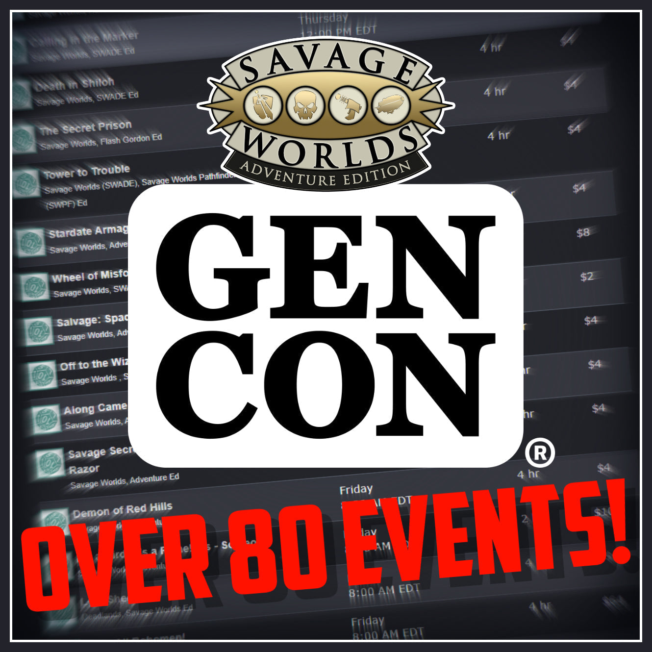 Build Your Savage Worlds Wish List for Gen Con 2026