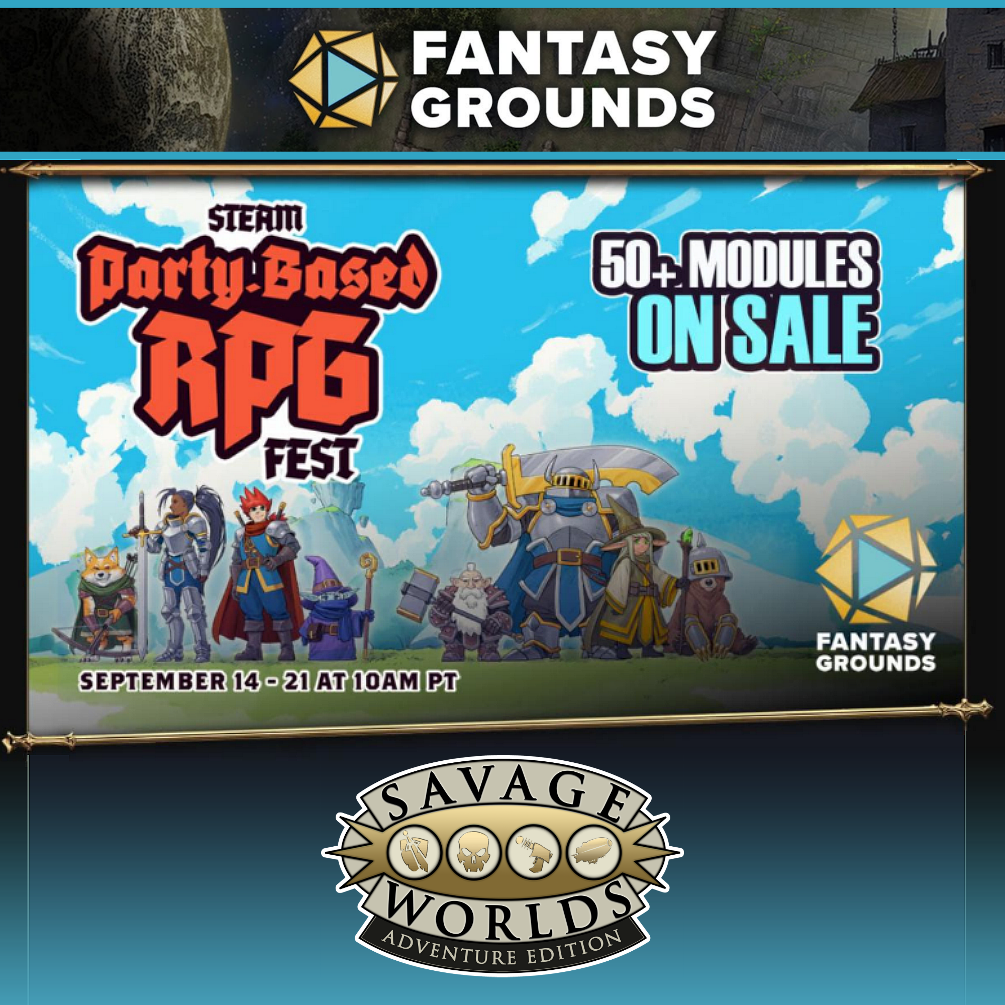 Save BIG During the Fantasy Grounds & Steam Party-Based RPG Fest!