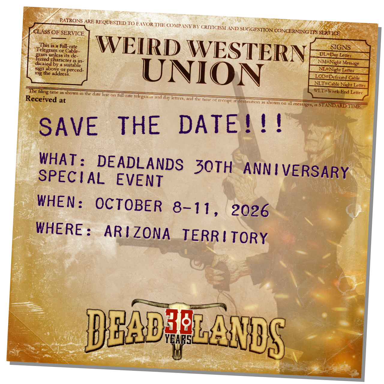 Celebrate Three Decades of Deadlands in 2026!