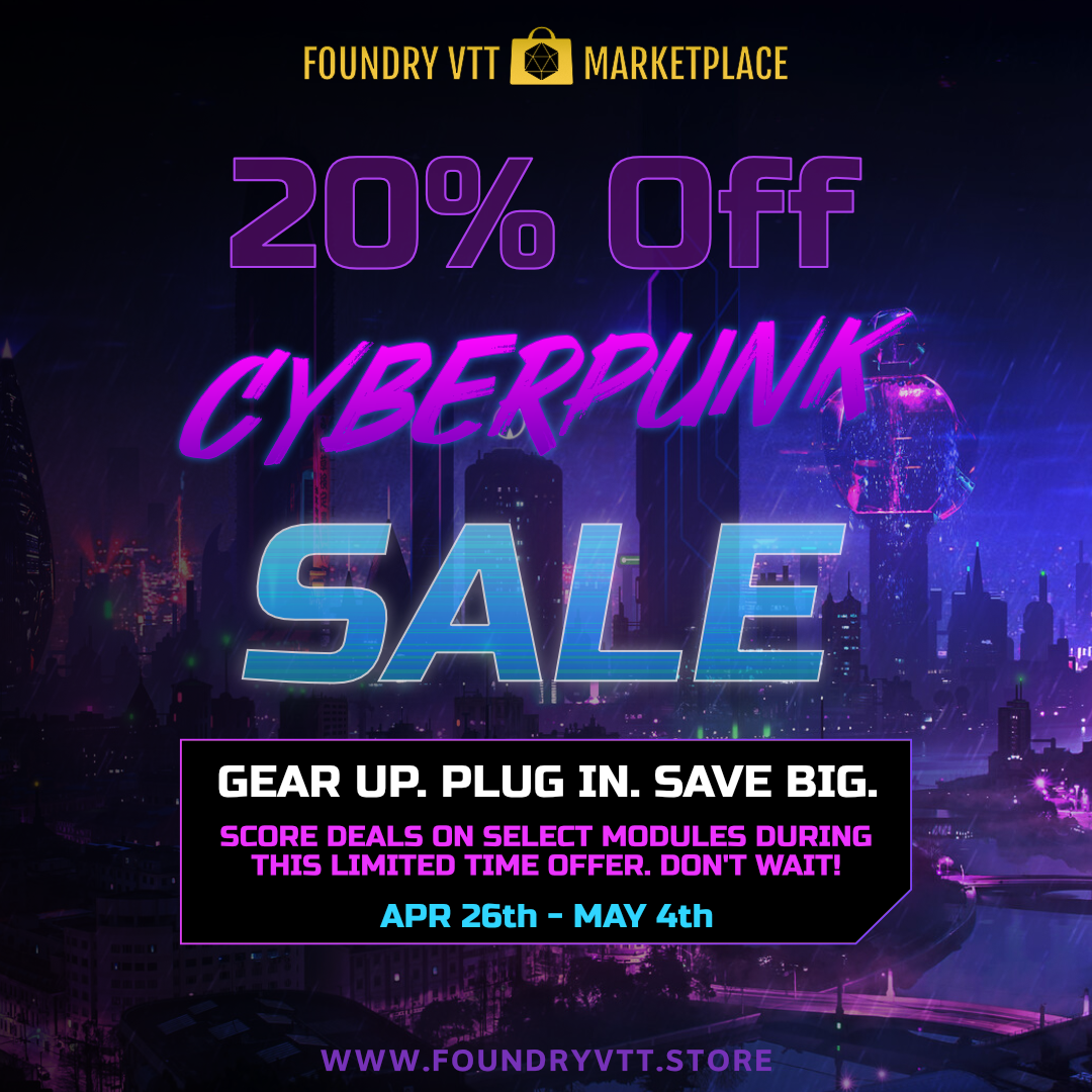 Jack Into Savings with the Foundry VTT Marketplace Cyberpunk Sale