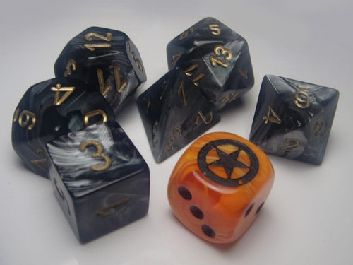 Deadlands 20th Anniversary Dice Set in Leather Bag