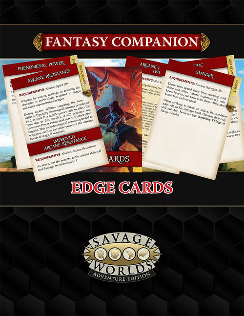 Savage Worlds Fantasy Companion Edge Cards - Print + PDF