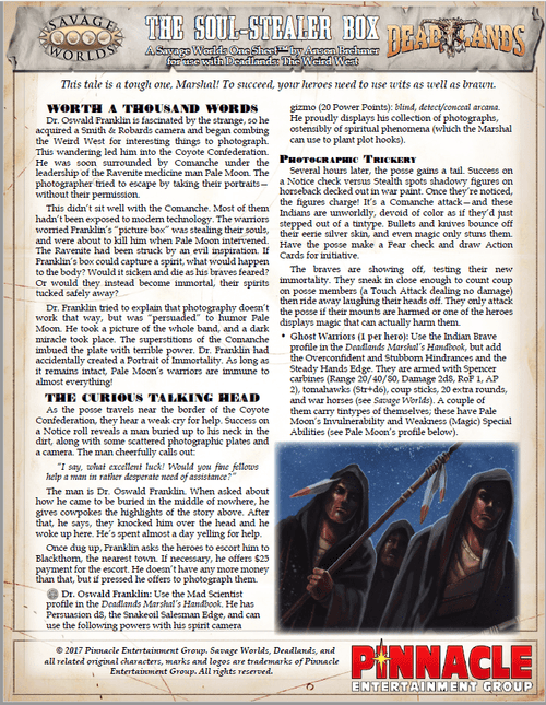 Deadlands: The Soul-Stealer Box One Sheet (PDF)