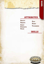 Blank Savage Worlds Archetype Card