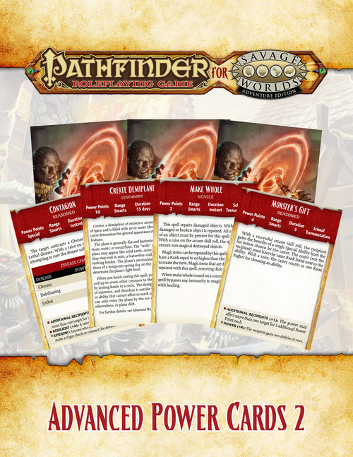 Pathfinder® for Savage Worlds: Advanced Power Cards Set 2 - Print + PDF