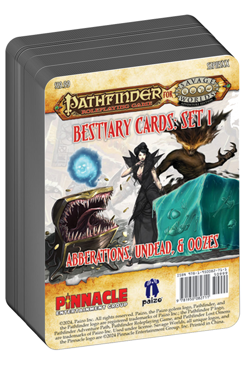 Pathfinder® for Savage Worlds Bestiary Cards Pack 1 – Aberrations, Undead, Oozes - Print + PDF