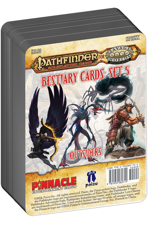 Pathfinder® for Savage Worlds Bestiary Cards Pack 5 – Outsiders - Print + PDF