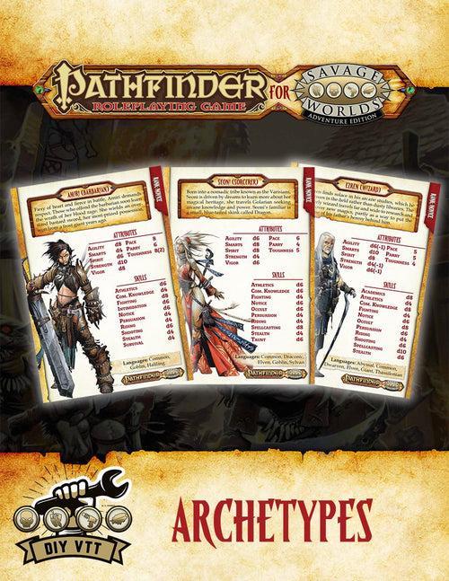 Pathfinder® for Savage Worlds Archetype Cards - DIY VTT