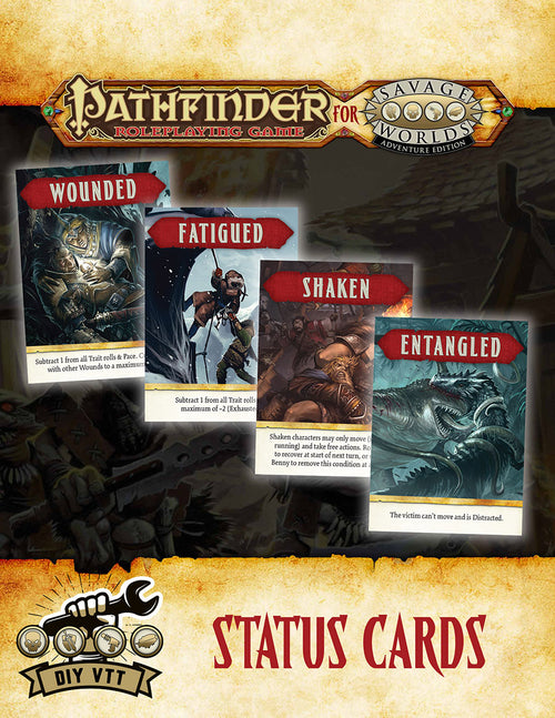 Pathfinder® for Savage Worlds Status Cards - DIY VTT