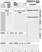 Science Fiction Companion (SWADE) - Character Sheet (Black and White)