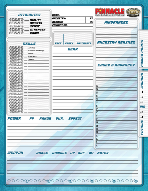 Science Fiction Companion (SWADE) - Character Sheet