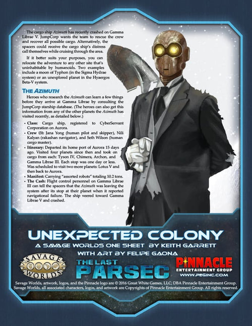The Last Parsec: Unexpected Colony (PDF)