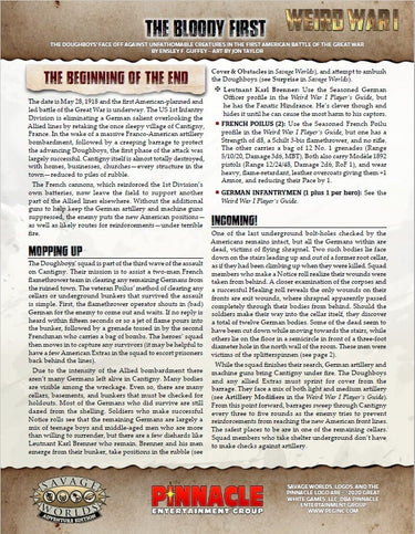Weird War I - The Bloody First One Sheet (Free PDF!)