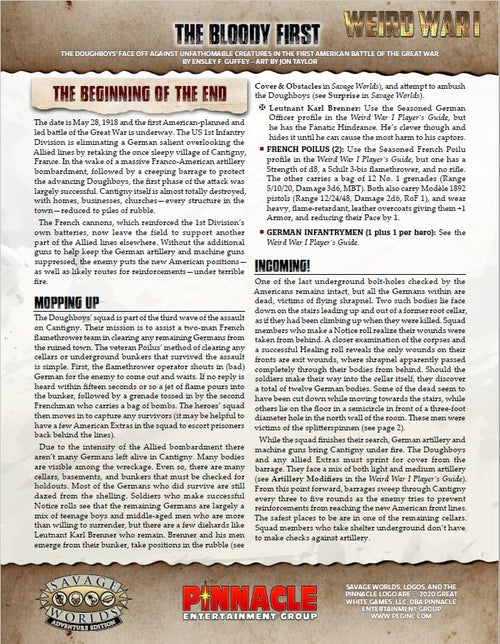 Weird War I - The Bloody First One Sheet (Free PDF!)