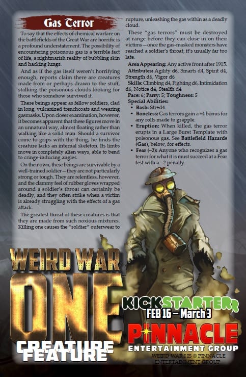 Weird War I Creature Feature: Gas Terror