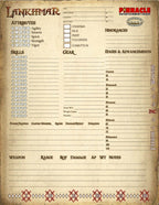 Lankhmar Character Sheets Pack
