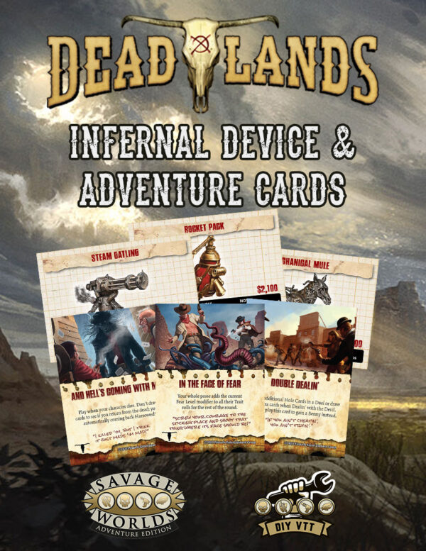 Deadlands: The Weird West - DIY VTT Adventure Deck & Infernal Devices Cards Set 1